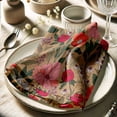 thumbnail image 3 of Vargottam Premium Cotton Muslin Napkins - Set of 12, 20-Inch Beige Floral Print, Soft and Absorbent Cloth Napkins for Dining, Decor, Weddings, and Special Occasions - Machine Washable, Table Linens, 3 of 7