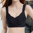 thumbnail image 4 of HBGVBA Womens Comfortable Bras V Neck Wide Strap Solid Color Wireless Everyday Support Bra, 4 of 5
