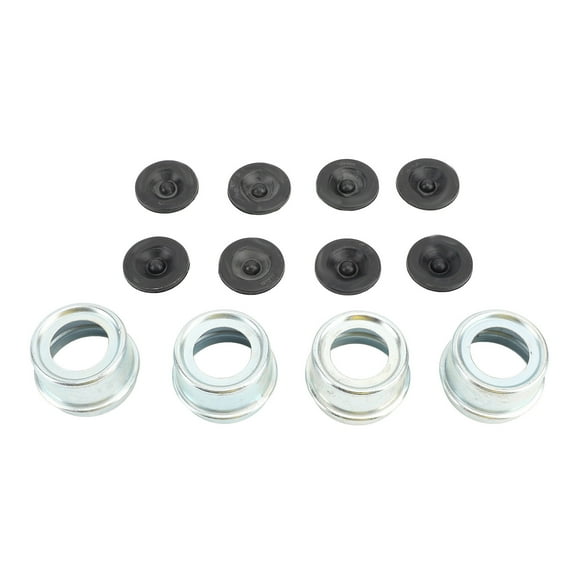 Wheel Center Grease Cover Caps, Trailer Hub Bearing Dust Caps Set, Zinc Plated Grease Covers, with 8 Rubber Plugs for RV Boat