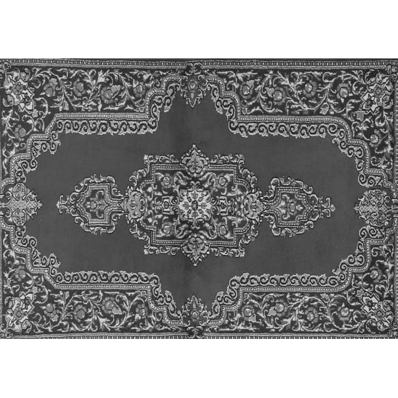 Ahgly Company Indoor Rectangle Medallion Gray Traditional Area Rugs, 5' x 7'