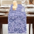 thumbnail image 3 of Table Runners 90 Inches Long Dress Scarves, Purple Navy Blue Farmhouse Coffee/Dining/Kitchen Table Runner for Living Room, Retro Botanical Abstract Art 13x90 Inch, 3 of 9