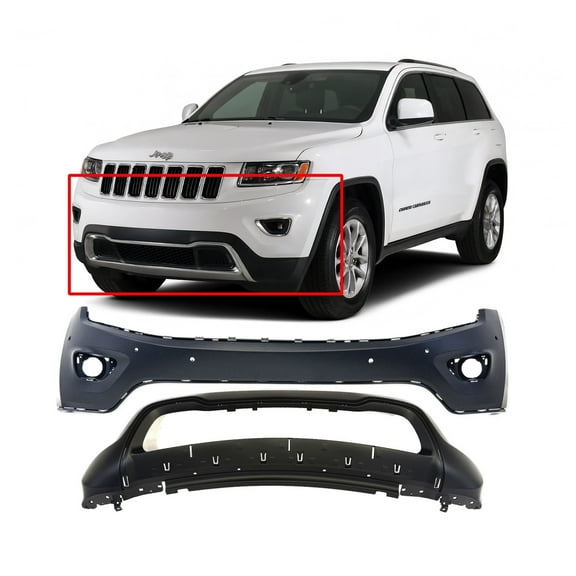 DCP Front Bumper Cover Kit for 2014-2015 Jeep Grand Cherokee W/Park Hls CH1014109