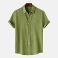 thumbnail image 2 of cllios Men's Casual Button Down Shirt Summer Wrinkle Free Short Sleeve Shirts Lightweight Beach Vacation Button up Shirts, 2 of 10