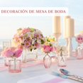 thumbnail image 4 of VIOPY Juego de 22 Floreros Decorativos para Mesa, Jarrones para Centro de Mesa, Floreros de Cristal, Floreros Peque&ntilde;os de Vidrio, con Relieve Cl&aacute;sico Transparentes para Hogar y B, 4 of 8