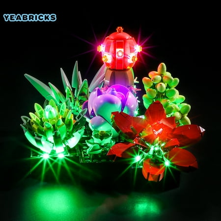 YEABRICKS Led Light Kit for 10309 Succulents Plant Decor Building Kit for Adults(Not Include the Original Set)