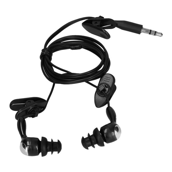 Auriculares impermeables con conector de 3,5 mm, auriculares de conducción ósea con tapones de repuesto para nadar, correr, surfear, color negro