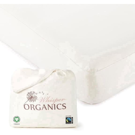 Whisper Organics Organic Waterproof Jersey Knit Crib Mattress Cover
