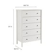 thumbnail image 3 of Dresser Drawer Chest, White, Wood, Hotel Bedroom, Modern Contemporary, HB37721, 3 of 8