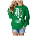 thumbnail image 2 of Pregnant Halloween Sweatshirts for Women 2025 Crewneck Pregnancy Announcement Skeleton Graphic Sweatshirt Pullover Top, 2 of 6