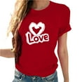 thumbnail image 4 of VKOYWKM Valentine T-Shirts Women Cute Love Heart Graphic Tees Valentine Short Sleeve Tops Holiday Crew Neck Valentines Day Heart Shirts, 4 of 5
