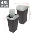 thumbnail image 2 of GLAD Link & Sort 12 Gallon Waste and Recycle Center Plastic Bin for Trash, Recycling, Compost with CLOROX Odor Protection and Swing Top and Lift-up Lids - 3 PC, 2 of 8