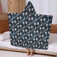 thumbnail image 5 of Blue Sun Moon Pattern Hooded Bath Towel，60"x35" for Ages 3 To 12 Kids, Quick Dry Lightweight Soft Microfiber Hood Beach Towel Cover Up for Kids, 5 of 7