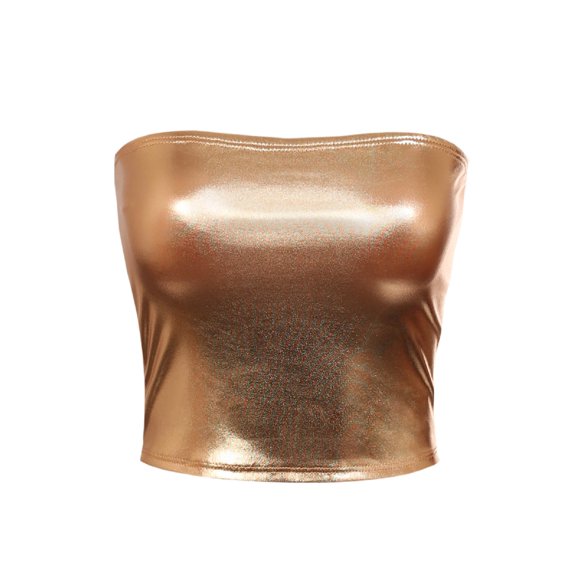 MixMatchy Women's PU Cropped Lightweight Tube Top