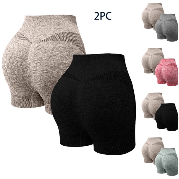 Jacenvly New Womens Shorts Clearance Summer Leisure Solid Mid Waisted Shorts Leggings Comfort Soft Expandable Waist Women Yoga Shorts