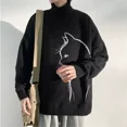 thumbnail image 2 of Suéteres de punto para hombre, ropa gráfica bonita para hombre, jerseys estampados de cuello alto, jerseys negros de cuello alto, S, diseñador de lujo, nuevos en ropa informal, 2 of 5
