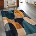 thumbnail image 3 of 3'x5' Area Rugs, Turquoise Orange Indoor Outdoor Area Rug for Living Room Bedroom, Geometric Modern Abstract Art Washable Bathroom Rugs Kitchen Floor Carpet Mats Home Decor Aesthetic, 3 of 8