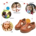 thumbnail image 4 of DADAWEN Girl's Mary Jane T-Strap Flats Dress Shoes Princess Shoes School Uniform Shoes Picture Day Shoes Brown 11.5 Little Kid, 4 of 6