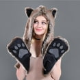 thumbnail image 5 of Herrnalise Male Female Faux Animal Hood Cap Mittens Ears Cartoon Hat Gloves Scarf Pocket, 5 of 8