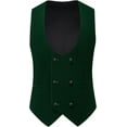 thumbnail image 5 of Wehilion 3pcs Mens Velvet Suits Slim Fit Peaked Lapel One Button Slim Fit Tuxedo Blazer  Dinner Jacket Vest Pants Suit Set, 5 of 7