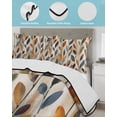 thumbnail image 3 of Full Size Quilt Bedding Set, Bohemia Botanical Reversible Summer Quilt 3 Pieces, Farmhouse Leaves Rustic Watercolor Lightweight Bedspreads Coverlets with 2 Pillow Shams for All Seasons, 3 of 5