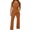 Brown, variant on HexaHive Women's Solid Backless Zipper Long Jumpsuit - Strapless, Street Wear Style