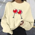 thumbnail image 2 of Mode Automne pour Femmes Chandail en Molleton Surdimensionné Imprimé Cœur Col Rond Chandail à Capuche Manches Longues Vêtements d'Hiver, 2 of 4