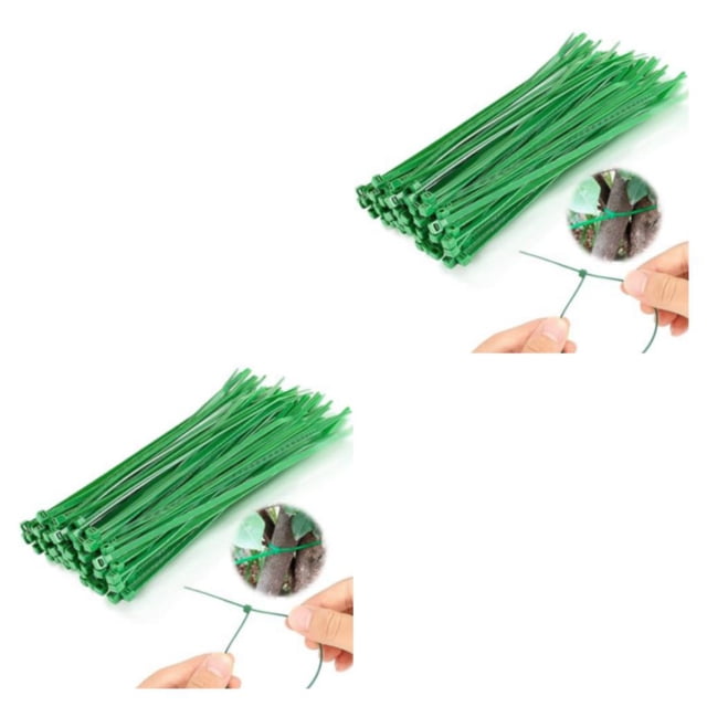 Transemion 100pcs Green Nylon Cable Ties Durable Non-toxic And Skin-friendly For Handcraft Projects Zip Tie 2Set