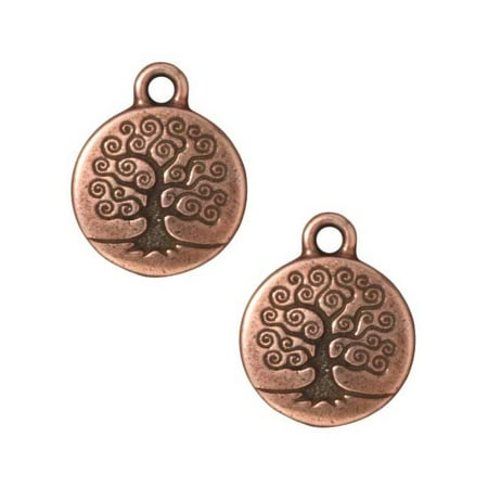 - Copper Plated Pewter Round Tree Of Life Charm 19mm (1)
