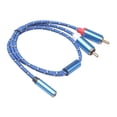 thumbnail image 2 of Convertidor de Audio Estéreo Shamjiam de 3.5 mm a 2 RCA Macho Azul shamjiam Convertidor hembra a 2 RCA macho, 2 of 9