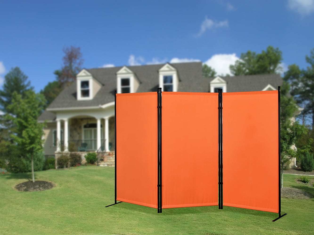 Proman Products Galaxy Indoor and Outdoor 3 Panel Room Divider, 71" Tall, Orange