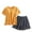 Yellow, variant on Keeplus Comfy Outfits for Women Pj Plus Size 2 Piece Solid Color Pajama Sets Loose Oversized Sleepwear Short Sleeve Button down Shirts Shorts Casual Loungewear