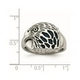 thumbnail image 6 of Chisel Stainless Steel Polished and Textured Blue Enamel Eagle Ring, 6 of 7
