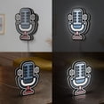 thumbnail image 2 of Mic 3D Novelty Light Box, Podcast and Audio Recording Decor, Modern Multimedia Tech Wall or Desktop Light (Width 8 inch, 20cm), 2 of 9