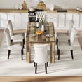 thumbnail image 4 of 63" Farmhouse Dining Table – Sturdy Rectangular Wood Table for 4-6, 1.18"  Thick Top, 4.53"  Reinforced Legs, Rustic Brown or Grey Finish, Modern Kitchen and Dining Room Table, 4 of 8