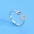 thumbnail image 2 of Anillo de Plata de Ley 925 con circonita AAA, simplicidad ajustable, accesorios de joyería exquisitos para mujer, regalo de fiesta de boda, 2 of 2