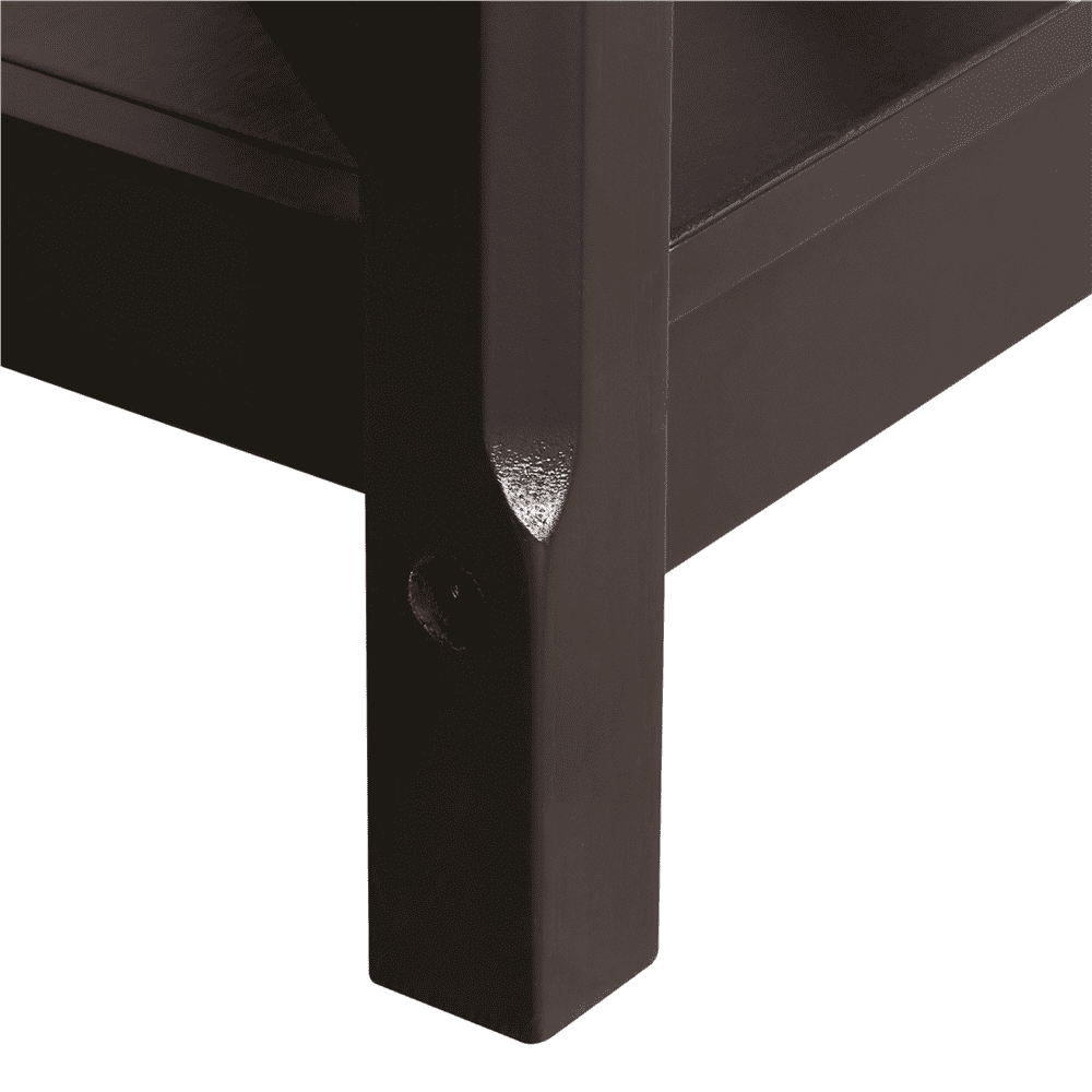 Renwick Modern X Design Wood End Table with Storage Shelf for Living Room, Espresso