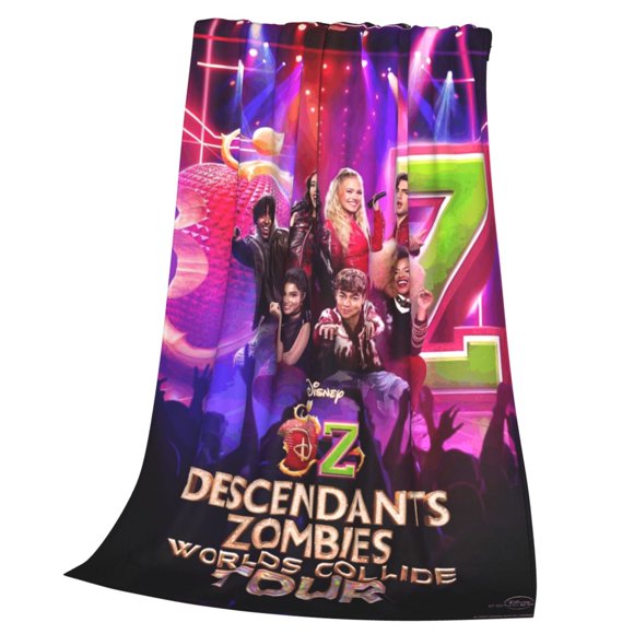 Descendants Zombies World Tour Throw Blanket Cozy Plush Lightweight Warm Fuzzy Flannel Blanket Air Conditioning Blanket for Couch Sofa Bed Home Decor Gift 50x40