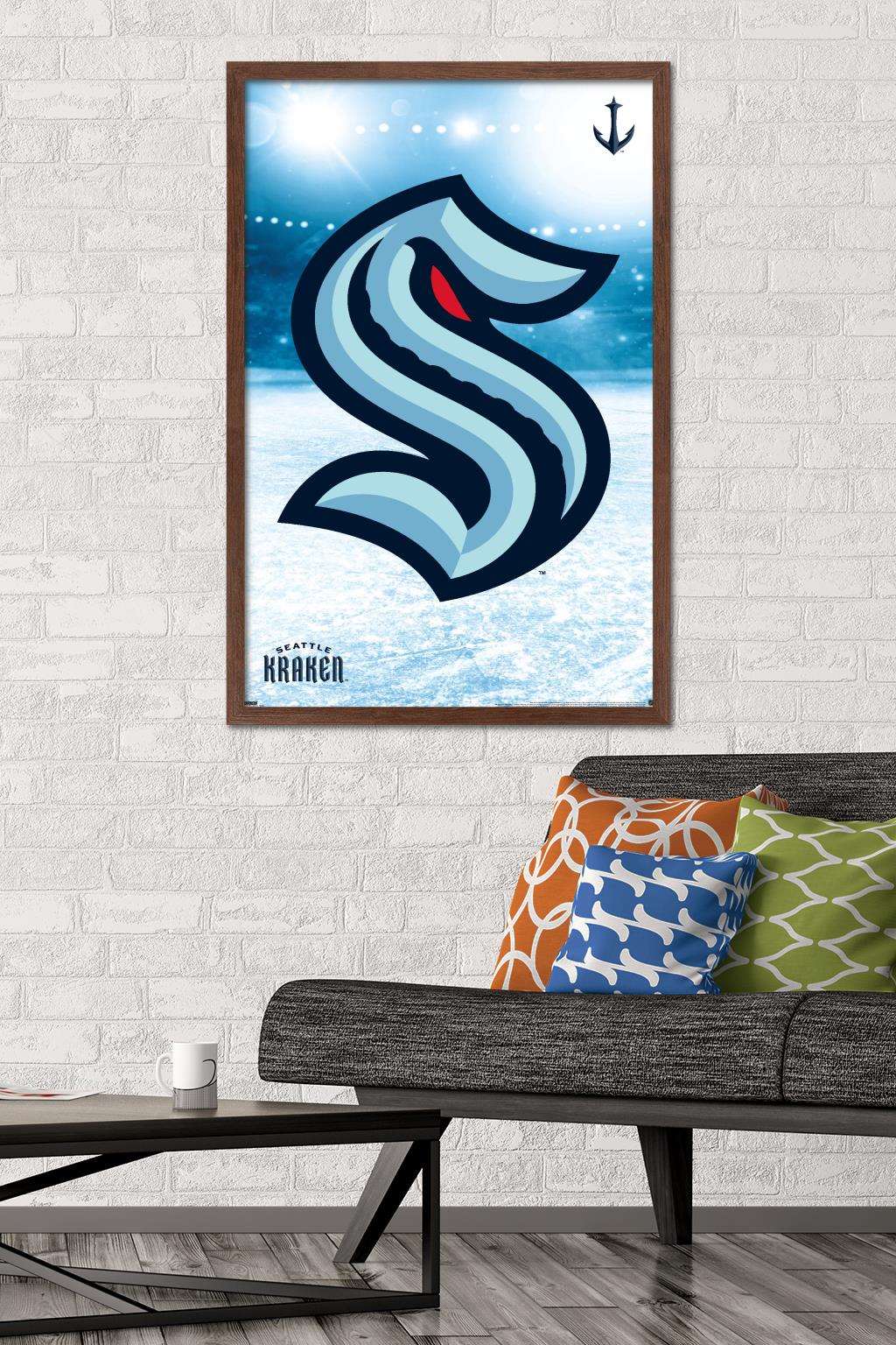 NHL Seattle Kraken - Logo 20 Wall Poster, 22.375" x 34", Framed