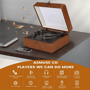 CD Player with Bluetooth - Retro Desktop CD Players for Home CD Player with Speakers, Built in HiFi Bluetooth 5.0 FM-Support AUX/USB, Headphone Jack CD Player Protable for Kids, Gift