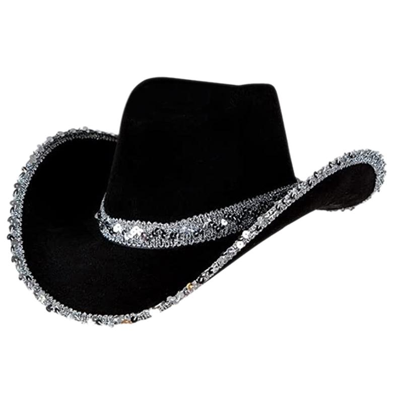 ZOYONE Sequin Cowboy Hat Cowgirl Hat Women Bachelorette Party Hats