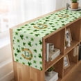 thumbnail image 6 of Saint Patrick's Day Table Runner, Spring Horseshoe Green Clovers Leaves Washable Cotton Linen Table Runners 70 Inches Long, Dresser Scarf Runner for Dining/Kitchen/Coffee/TV Stands/Cabinets 13''x70'', 6 of 9