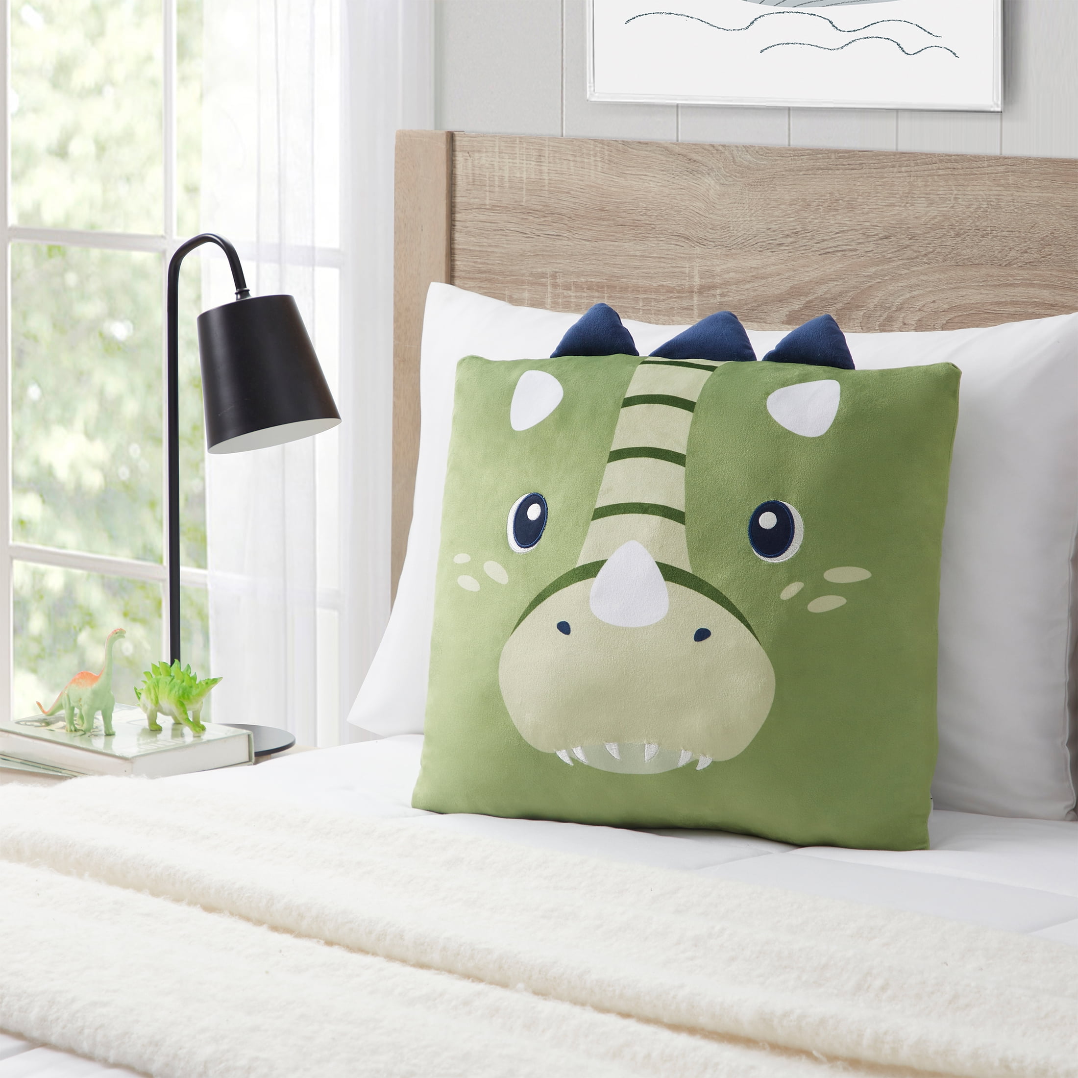 Your Zone Snuggly Pillow, Dino, Decorative, 18" x 18", Multicolor