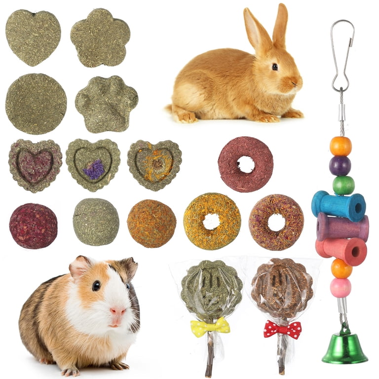 Qweryboo Natural Timothy Hay Chew Toys, 16-Piece Set photo 1