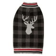 thumbnail image 2 of Holiday Time Grey Check Moose Dog Sweater, 2 of 3