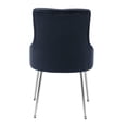 thumbnail image 5 of Foredo Velvet Dining Chairs, Modern Upholstered Dining Chairs with Pillow and Metal Legs, Tufted Side Chairs for Living Dining Room, Dark Blue, 5 of 9