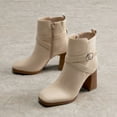 thumbnail image 4 of BURUDANI Women's Suede Buckle Strap Block Heel Ankle Boots, 4 of 5