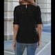 thumbnail image 5 of Blusa de Verano para Mujer, con Ojales, Encaje de Crochet, Bordada, Corta, Abullonada, Negra, Talla M, 5 of 9