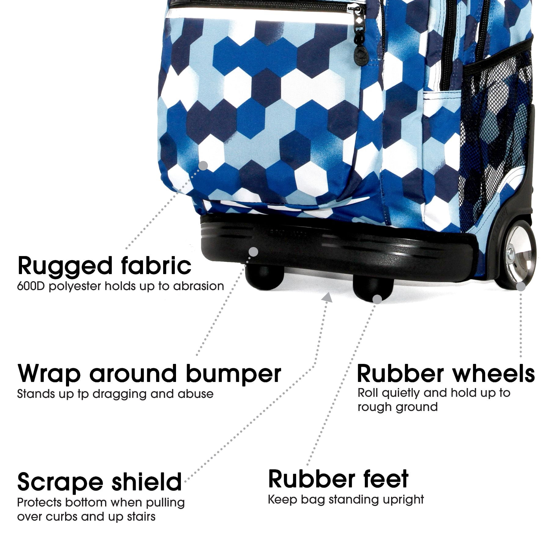 J World Unisex Sundance 20" Rolling Backpack with Laptop Sleeve for School and Travel, Mini Dia