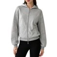 thumbnail image 6 of Yfalhf Long Sleeve Zip Up Jackets for Women Y2K Hoodie | Full Zip Hoodie, Hooded Jacket Women, Jackets for Women Casual, Color Sweatshirts Pullover Top with Arm Zipper Dark Blue L, 6 of 6