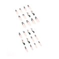 thumbnail image 3 of Fofosbeauty 24pcs Press on False Nail Tips Long Coffin Full Cover Fake Nails, Jasper French with Wave, 3 of 7